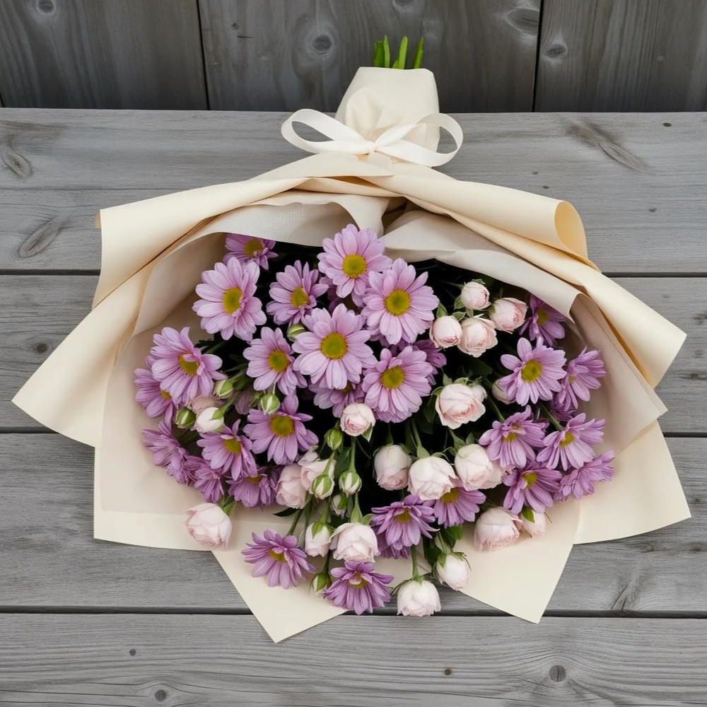 Букет цветов из: Розы и Хризантемы в Аржановской