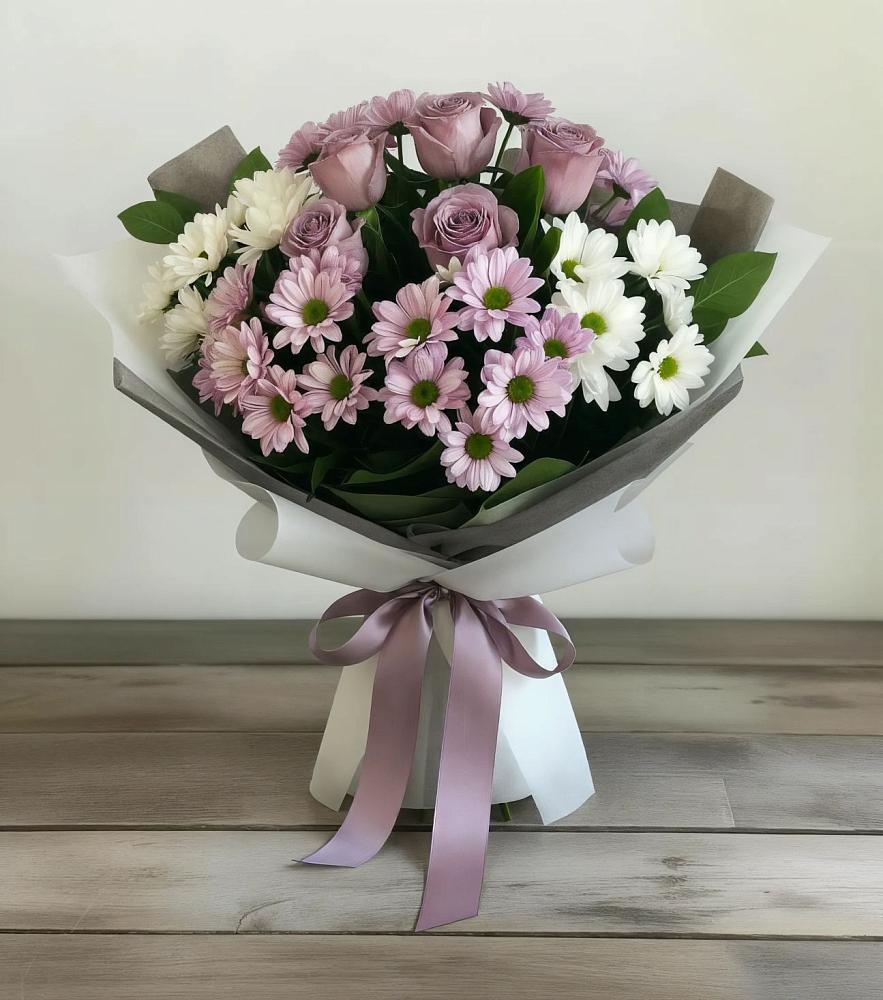 Букет цветов из: Хризантемы и Розы в Аржановской