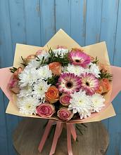 Букет цветов из:  Розы, Герберы и Хризантемы в Аржановской