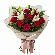 Букет цветов из:  Лилии и Розы в Аржановской