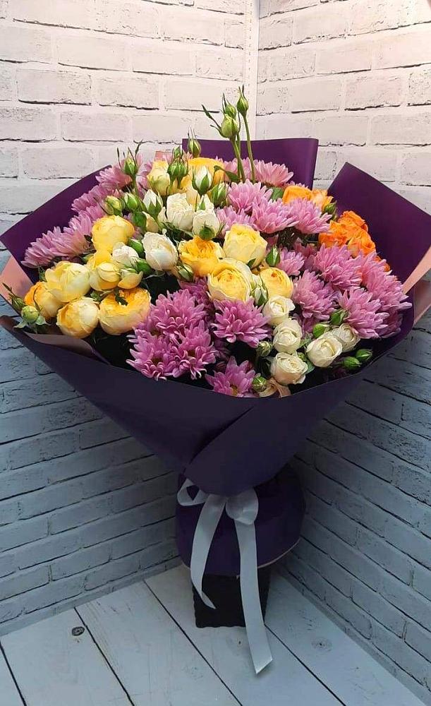 Букет цветов из: Хризантемы и Розы в Аржановской