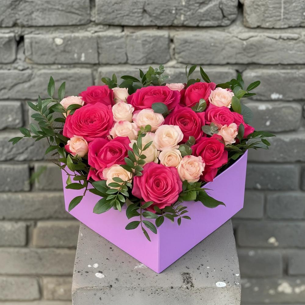 Цветочная композиция из Розы в коробке в Аржановской