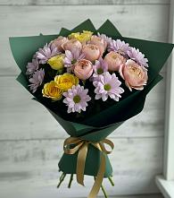 Букет цветов из:  Хризантемы и Розы в Аржановской