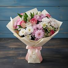 Букет цветов из:  Хризантемы, Альстромерии и Розы в Аржановской