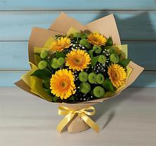 Букет цветов из:  Герберы и Хризантемы в Аржановской