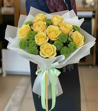 Букет цветов из:  Хризантемы и Розы в Аржановской