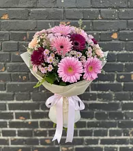 Букет цветов из:  Герберы и Хризантемы в Аржановской