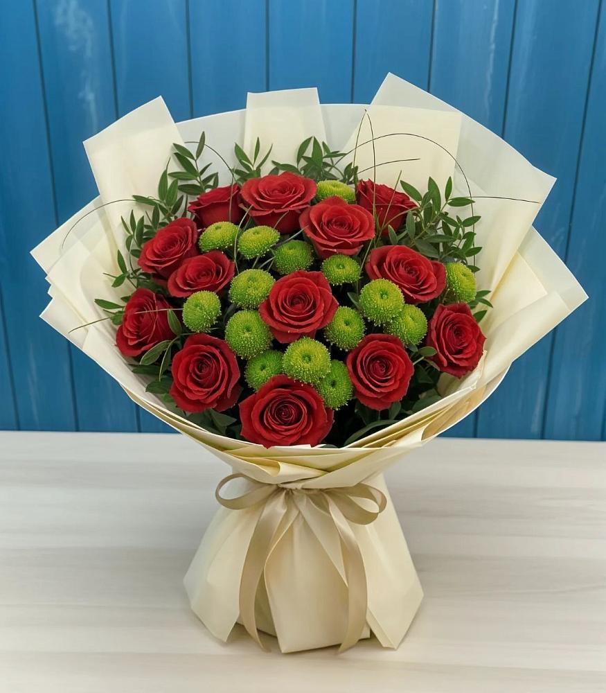 Букет цветов из: Розы и Хризантемы в Аржановской