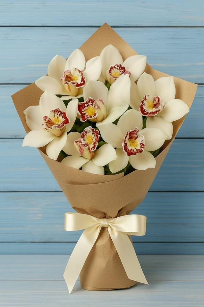 Букет цветов из: Орхидеи и Розы в Аржановской