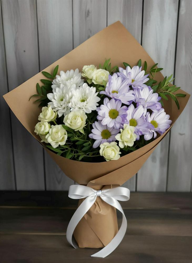 Букет цветов из: Хризантемы и Розы в Аржановской